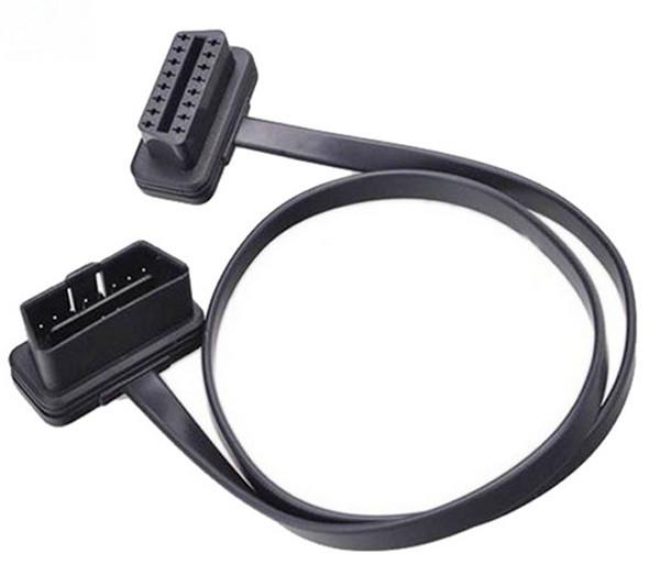 Double Angle16 Pin Male To Female OBD II Extension flat Cable