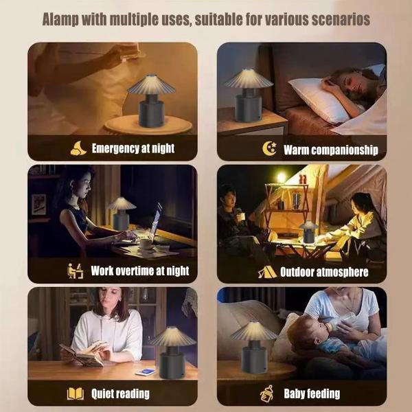 Portable USB Rechargeable LED Desk Lamp with ‌Adjustable Shade‌ for ‌Reading & Workspace Lighting