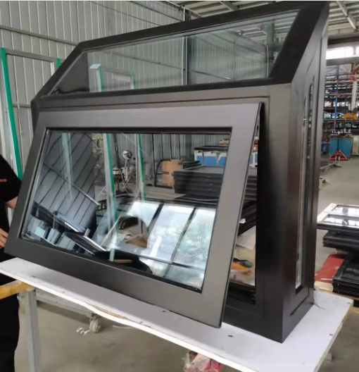 Fabricante de ventanas de toldo de aluminio ventanas de doble acristalamiento a prueba de viento para exteriores
