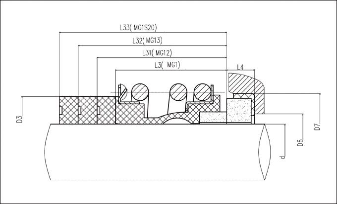 Кольцо механического уплотнения размера 25mm вала Mg1 эластомерное, который подвергли механической обработке