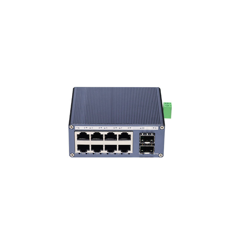 Mini Industrial Gigabit Switch 2 SFP Fiber 8 RJ45 Ports Cost-Effective Ethernet Switch