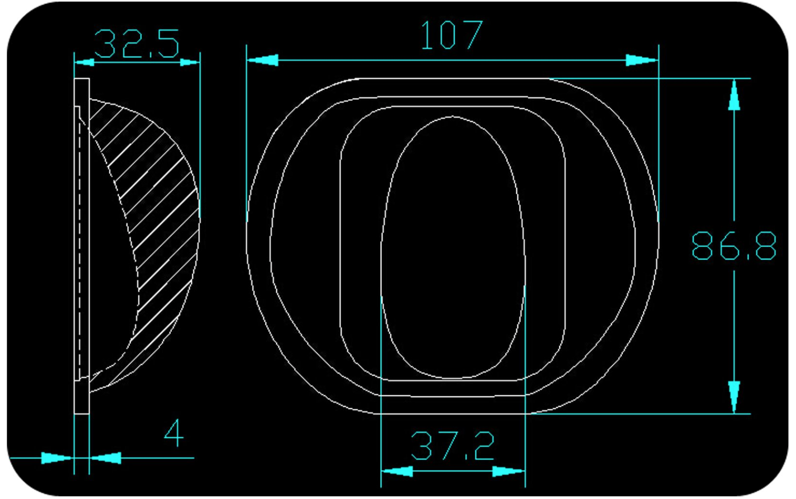 объектив уличного света СИД 100w 107X86.8mm новый для Bridgelux Vero 29