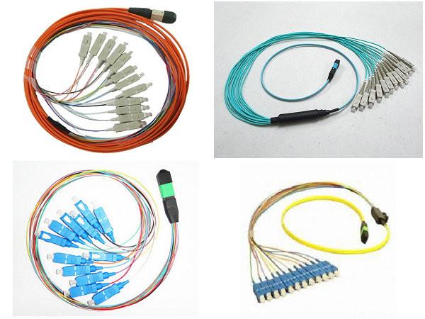 MPO MTP SC Fiber Optic Jumper 12 Core Simplex Telecommunication Fiber Optic Cable