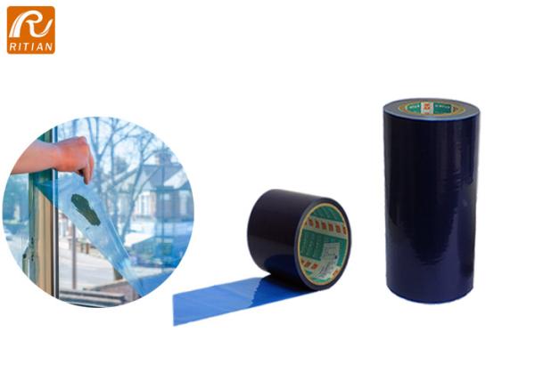 Window Protection Film for Construction, Blue Self-Adhesive Temporary Glass Protection Tape 61cm*100m