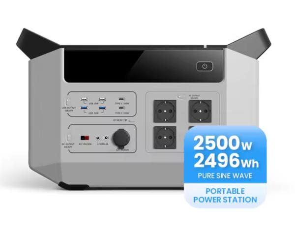 Portable Power Stations Charging Lifepo4 2500W Solar Energy Power Station 2496Wh For Traveling Outdoor Fishing