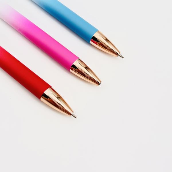 Creative Gradient Aluminum Ballpoint Pen Colorful Spray Painting 0.35mm Writing Pen
