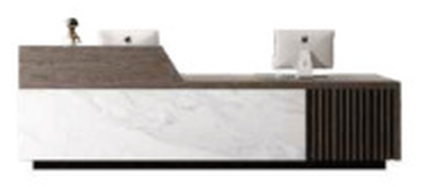 modern Public Front Office Desk with memorable first impression and signage support
