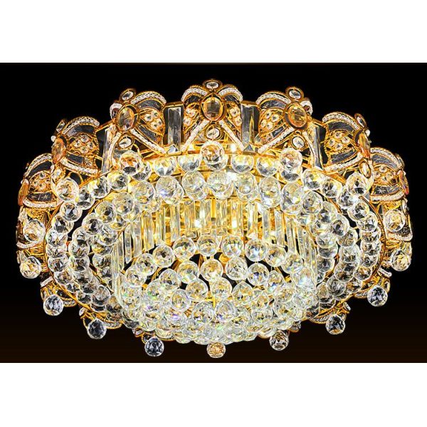 Round Living Room Lamp Modern Minimalist Crystal Lamp LED Bedroom Luxury Crystal Ceiling Lamp