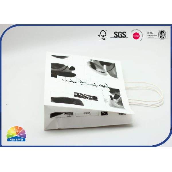 Белая штейновая сумка подарка бумаги печати слоения 4C с белыми ручками нейлона