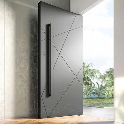 Modern Design Custom Made Wrought Iron Solid Wood Steel Pivot Entry Door with Factory Price for Residential Projects