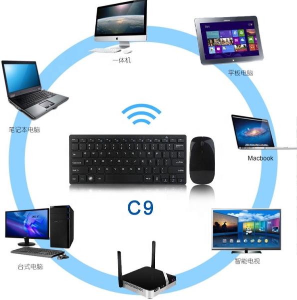 2.4G Ultra Slim Keyboard Mouse Combo For Universal Tablet PC Computer