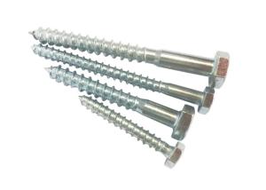 Galvanized Buildings Din571 Hex Head Wood Screw White Zinc Plated