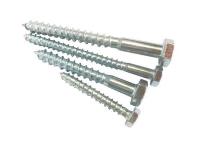 Galvanized Buildings Din571 Hex Head Wood Screw White Zinc Plated