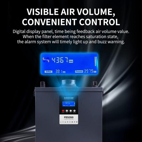 KNOKOO 350W Laser Smoke Purifier Fes350 Fume Extractor For DTF Printer,Beauty Hair Salon，With 310mm Round Cover