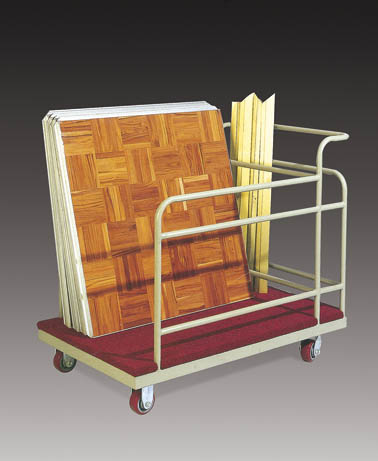 Powder Coating Finish Round Tube Hotel Moving Trolleys for Dance Floor Board