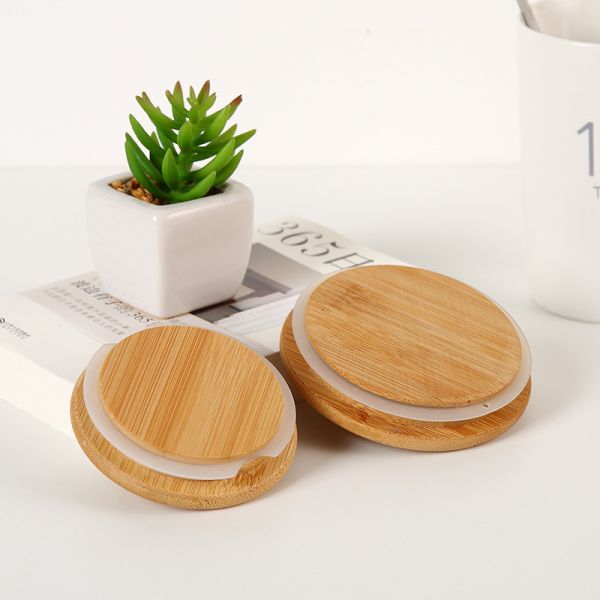 100% Natural Bamboo Lid for Glass Candle Jar Customized Design and Eco-friendly Materia