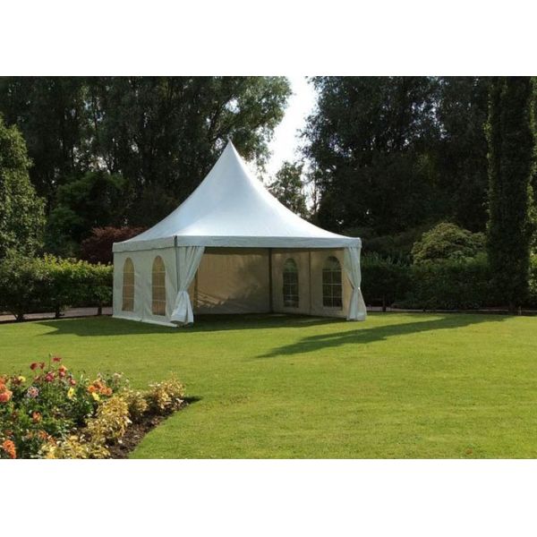 White 5x5m High Peak Pagoda Canopy Tent Customized Commercial Outdoor Marquee Tent For Trade Show