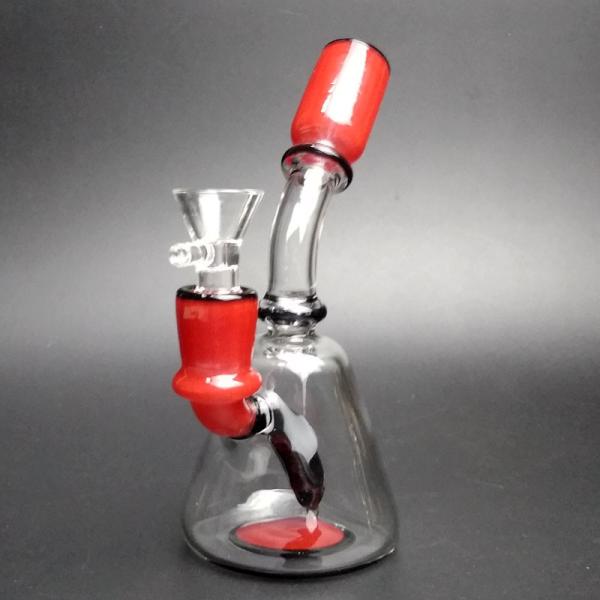 4mm Thick  6'' Glass Water Bongs Smoking Pipes Simple Design Easy To Use