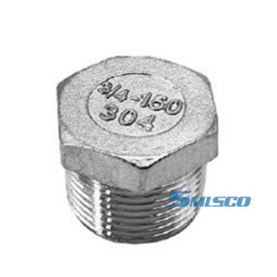 304 acero inoxidable de fundición hexagonal con enchufe NPT roscado Clase 150