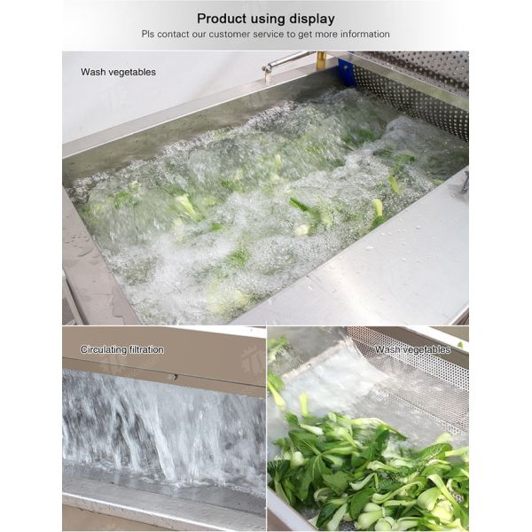 1000KG/H Automatic eddy current washing machine Fruit and vegetable vortex bubble cleaning vibration drainer