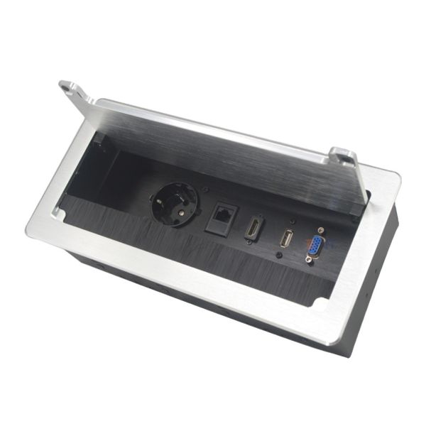 Brush cover European power computer desktop socket box with usb