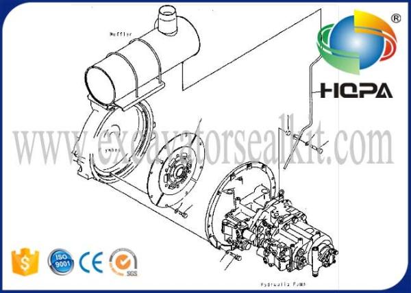 PC300-7 Excavator Hydraulic Parts Hydraulic Main Pump 708-2G-00024 708-2G-00023 708-2G-00022