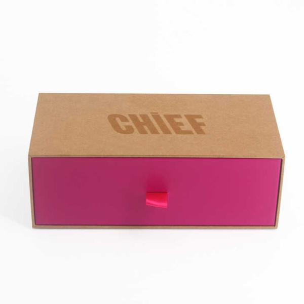 Custom Drawer Jewelry Box Kraft Ecofriendly with Pink Velvet