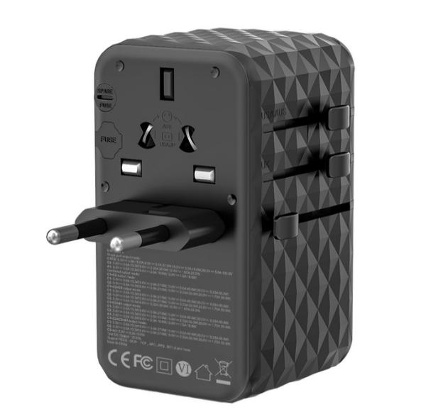 2025LX Marca 120W Adaptador de energía global Internacional USB A USB C uK EE.UU. UE Australia Cargador de pared