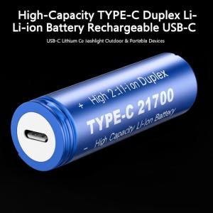 High-Capacity TYPE-C Duplex 21700 Li-ion Battery Rechargeable USB-C Lithium Cell