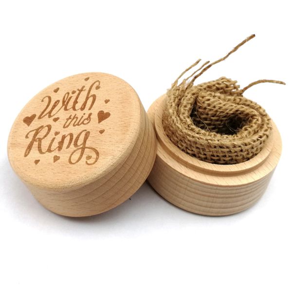 Small Wood Ring Box for Beautifully Proposing Marriage Handmade Beech and Walnut