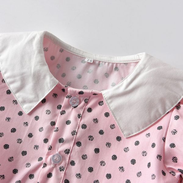 Summer Children'S Clothing Polka Dot Puff Sleeves Baby Girl Dresses With Visor Hat