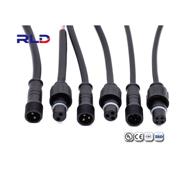 2 3 4 Pin IP68 60VAC Waterproof LED Wire Connector Male To Female
