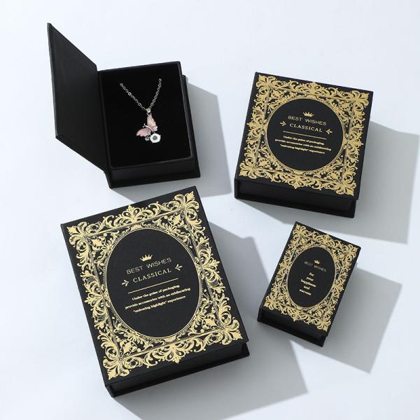 Caja magnética de lujo personalizada al por mayor para collar y aretes, caja de almacenamiento de joyas