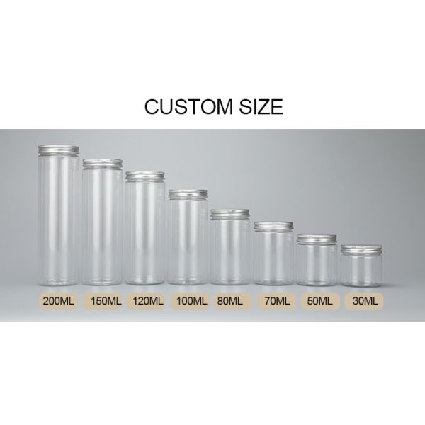 Нет утечки 250 мл 350 мл пластиковая банка для печенья и конфеты с алюминиевой крышкой