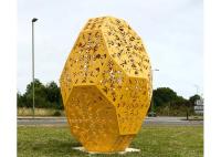 Sculpture publique extérieure peinte par jaune énorme en acier inoxydable de sculpture en métal