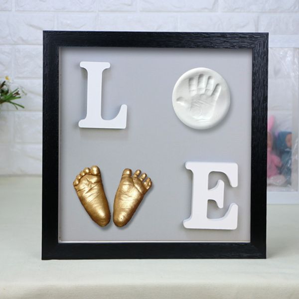 Baby 3D Baby Casting Kit Babies Mold Cast Wooden Photo Frame