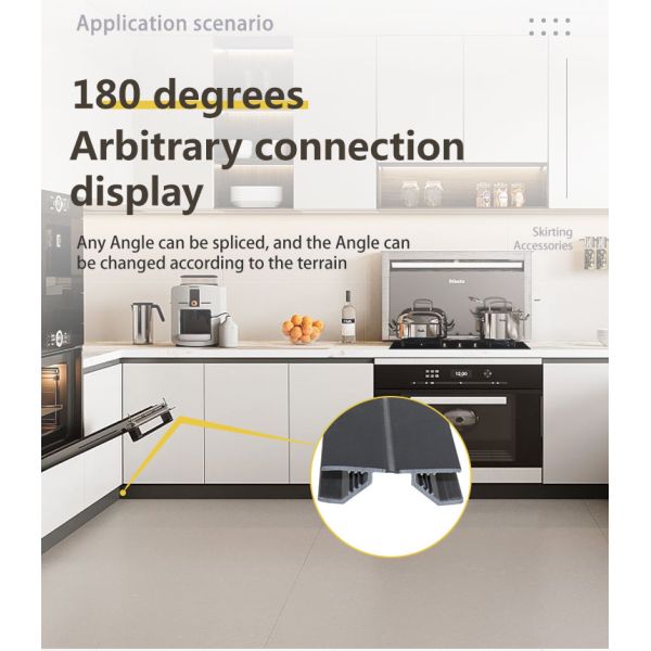 Laminate Flooring Decorative PVC Skirting Board Corner with Printing and UV Coating