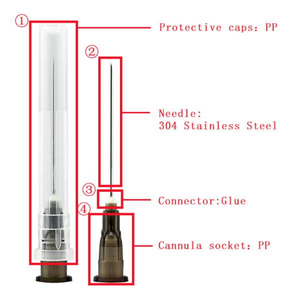 Red 27 Gauge Insulin Needle Syringe Accessories Pen Needles 31g 5mm