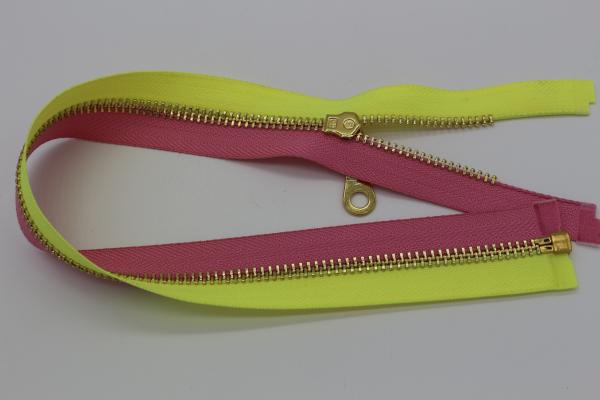 Gold Brass Teeth Heavy Duty Zipper By The Yard , Heavy Duty Open Ended Zips For Canvas