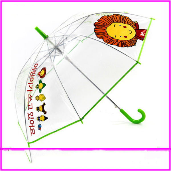 Mini Straight Kids Little Girl Clear Fold Up Umbrella Poe / Pvc Transparent For Promotion