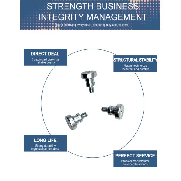 Vis spéciales à épaule vis à pas cylindrique non standard vis à étape avec finition zinc plaquée