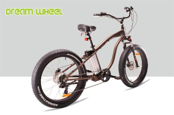 48V 500W Electric Beach Cruiser Bikes , 26 x 4.0 Fat Tire Beach Cruiser Electric Bike