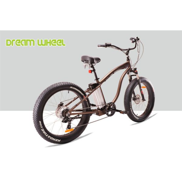 350 Watt Beach Cruiser Battery Powered Bike 36V 10Ah Pedals Assisted