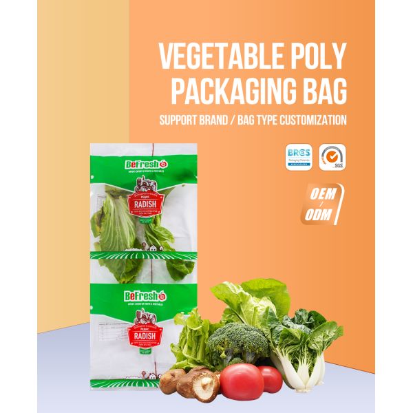 PET/CPP Composite Fresh Vegetable Packaging Bags Bopp Fruit Plastic Bags with Custom Logo