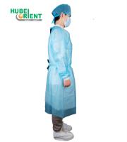 Vestido aislante desechable antipolvo de PP no tejido blanco/amarillo/azul/verde con puños de punto
