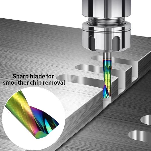HOT SALE Wholesale 1F Colorful Nano Coating Aluminum Single Blade End Milling Cutter for Aluminum CNC Milling Cutter