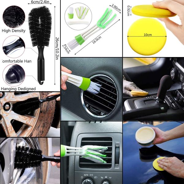 Car Cleaning Brush Set 14 Pieces For Car Interior Detailing