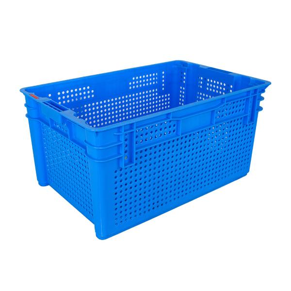 Caixa de plástico de distribuição de PP para caixas de frutas e vegetais de plástico sólido de 640x415x305