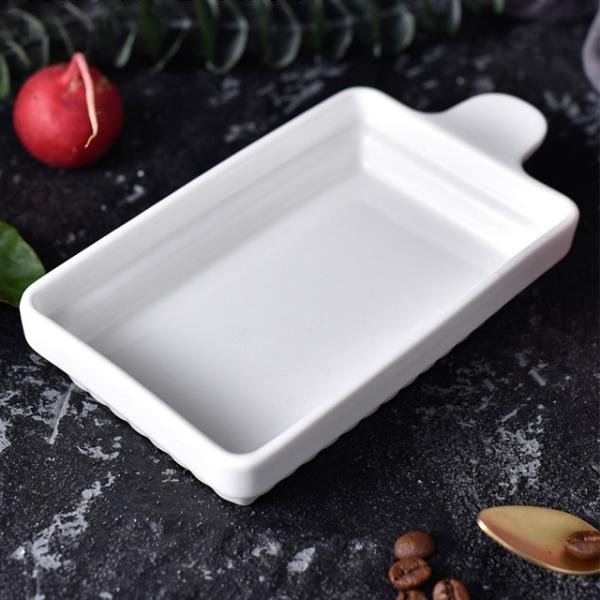 Savall Novelty Rectangle Solid Pudding White Porcelain Bowls Cafes Coffee Shops