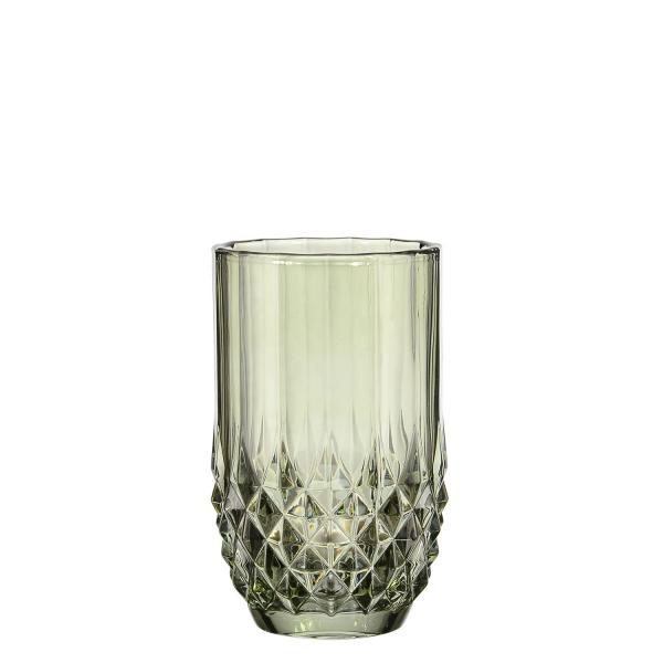 Embossed 340ml Vintage Crystal Highball Glasses Solid Colored Drinking Glass